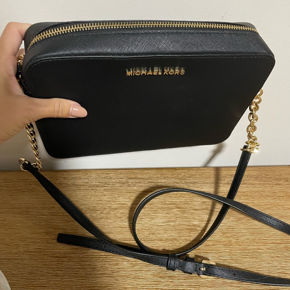 Michael Kors Black and Gold Crossbody Camera Bag - Picture 6 of 6